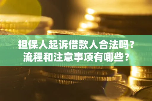 武汉担保人起诉借款人合法吗？流程和注意事项有哪些？