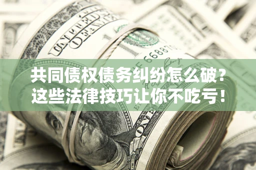 武汉共同债权债务纠纷怎么破？这些法律技巧让你不吃亏！
