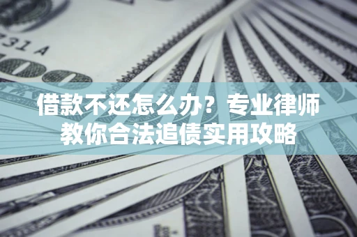 武汉借款不还怎么办？专业律师教你合法追债实用攻略