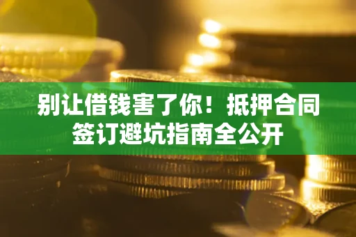 武汉别让借钱害了你！抵押合同签订避坑指南全公开